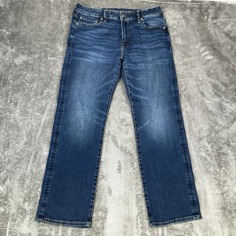 American Eagle AirFlex+ Mens 33x32 (act. 33x29) Original Bootcut Whiskered Jeans - Picture 1 of 10